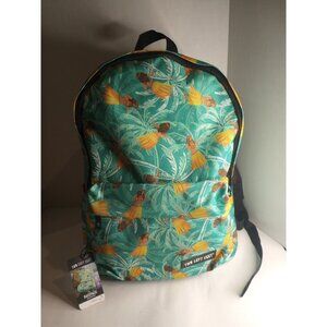 New Two Left Feet Backpack Large Hula Girl Palm Print NWT! Tech Pocket Inside